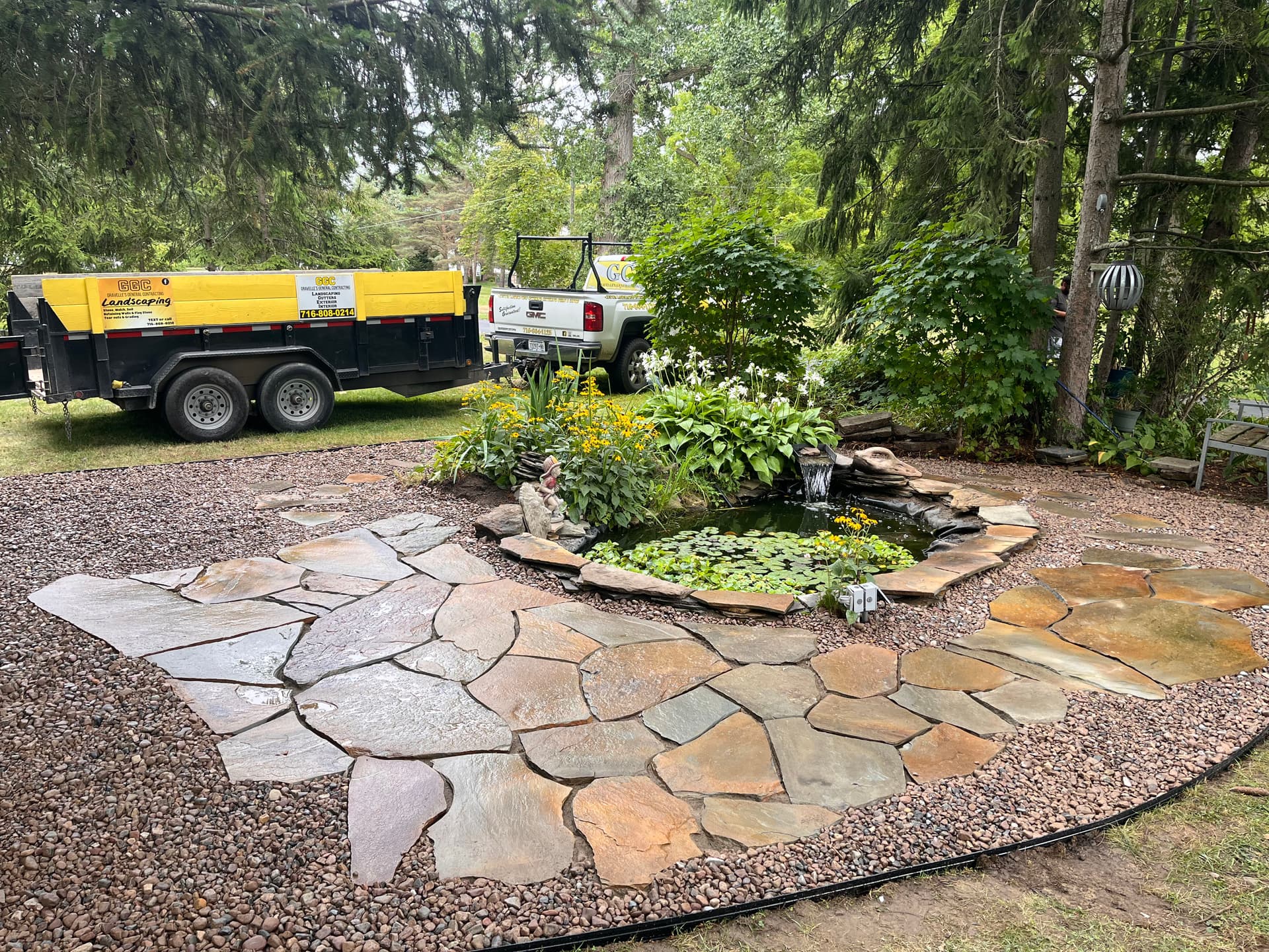 Gallery photos for Stone Patio and Pond Transformation: Image #2