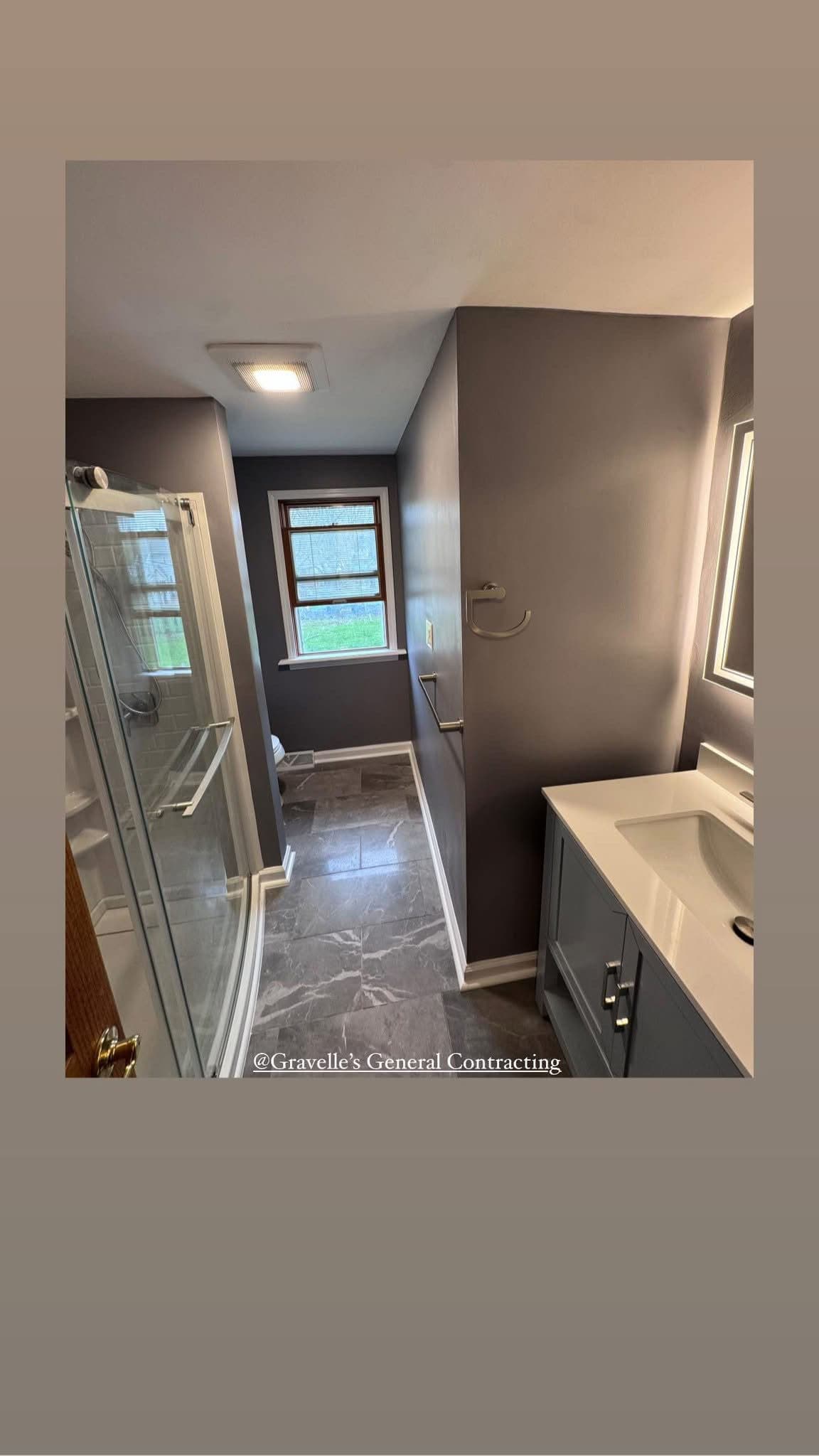 Project Tub Removed, Shower Built From Scratch - Full Bathroom Gut and Remodel image