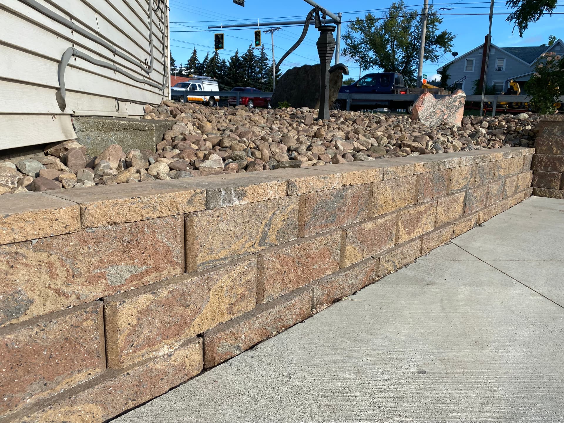 Durable Stone Features Replace Old Wooden Elements