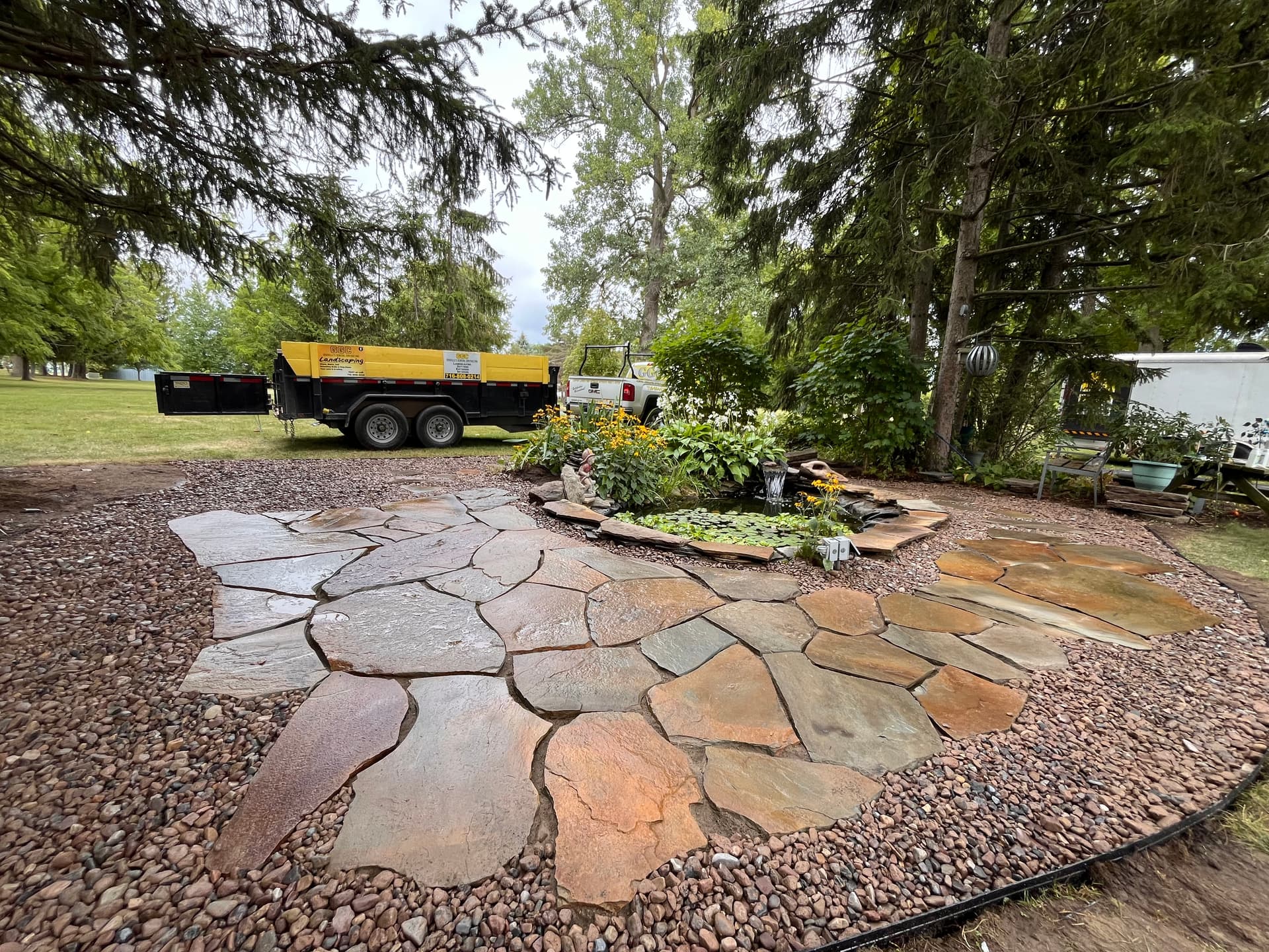 Gallery photos for Stone Patio and Pond Transformation: Image #1
