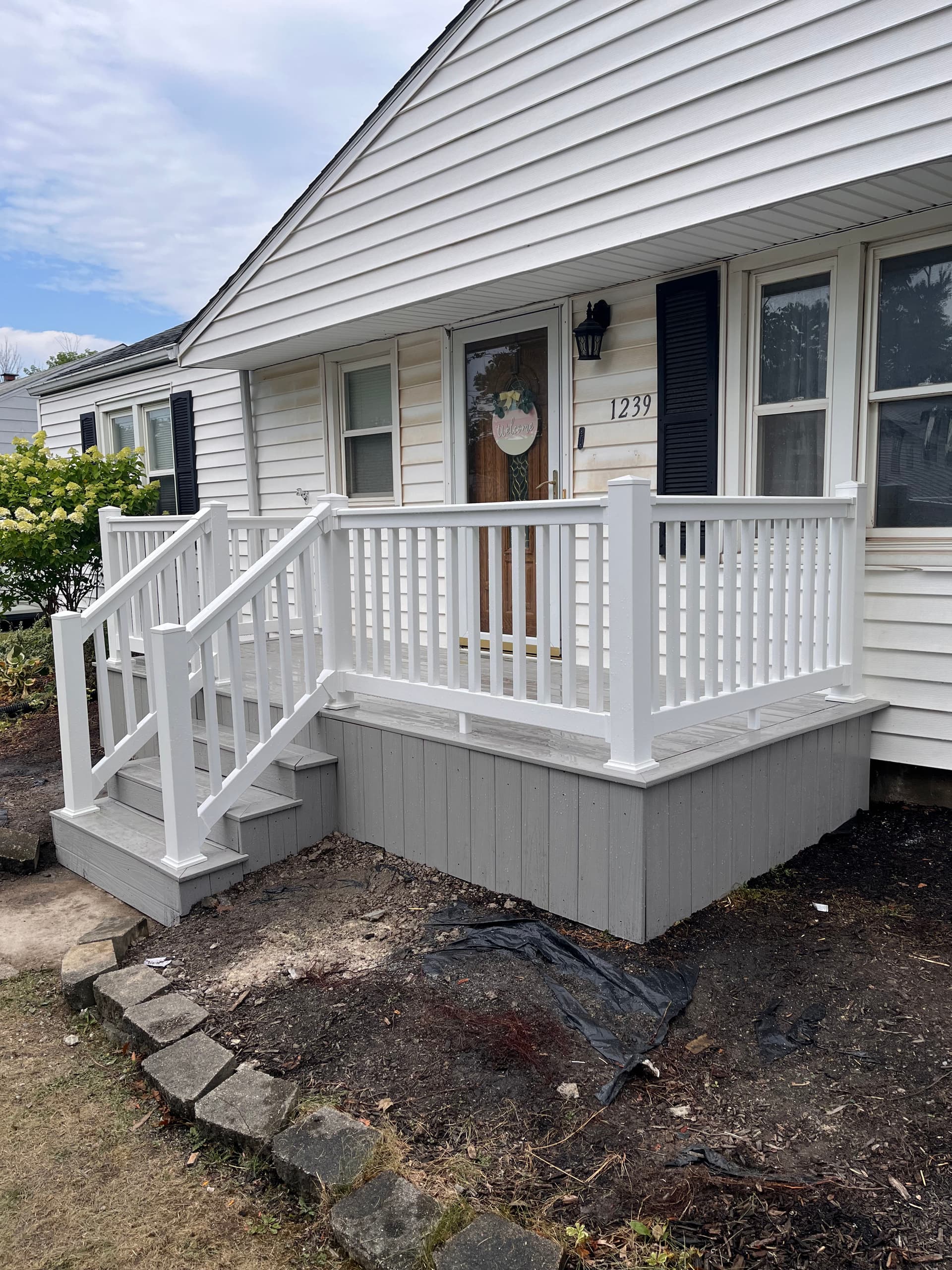 Porch Upgrade with Vinyl Railings and Deck image